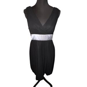 LONDON TIMES Little Black Dress Size 10 Bubble Hem Sleeveless Chiffon Cocktail
